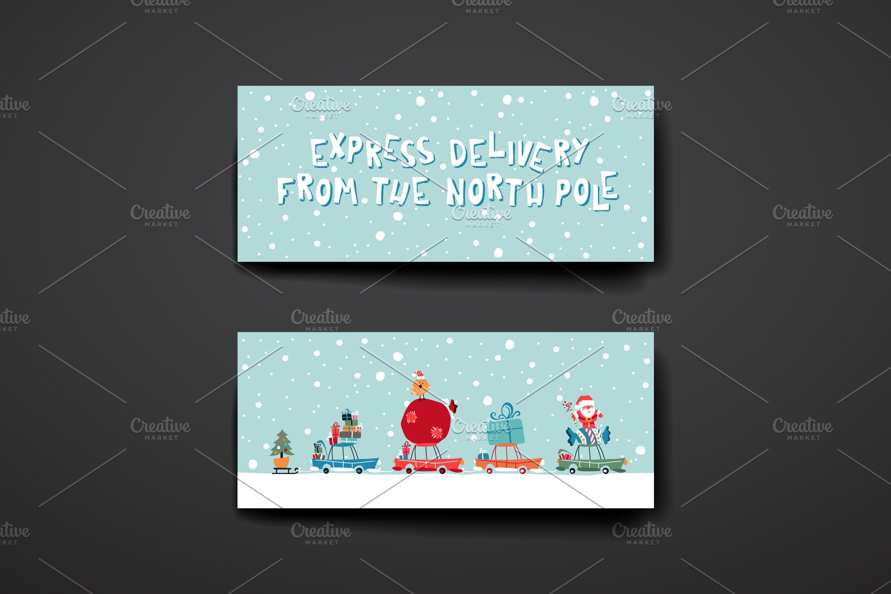 圣诞节日贺卡卡片模板 Merry Christmas Card Templates插图(1)