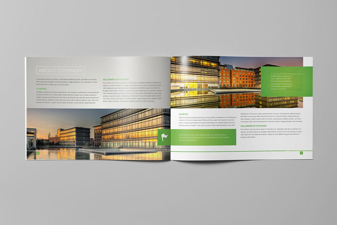 横版公司/企业画册设计设计模板 LIght Business Landscape Brochure插图(3)