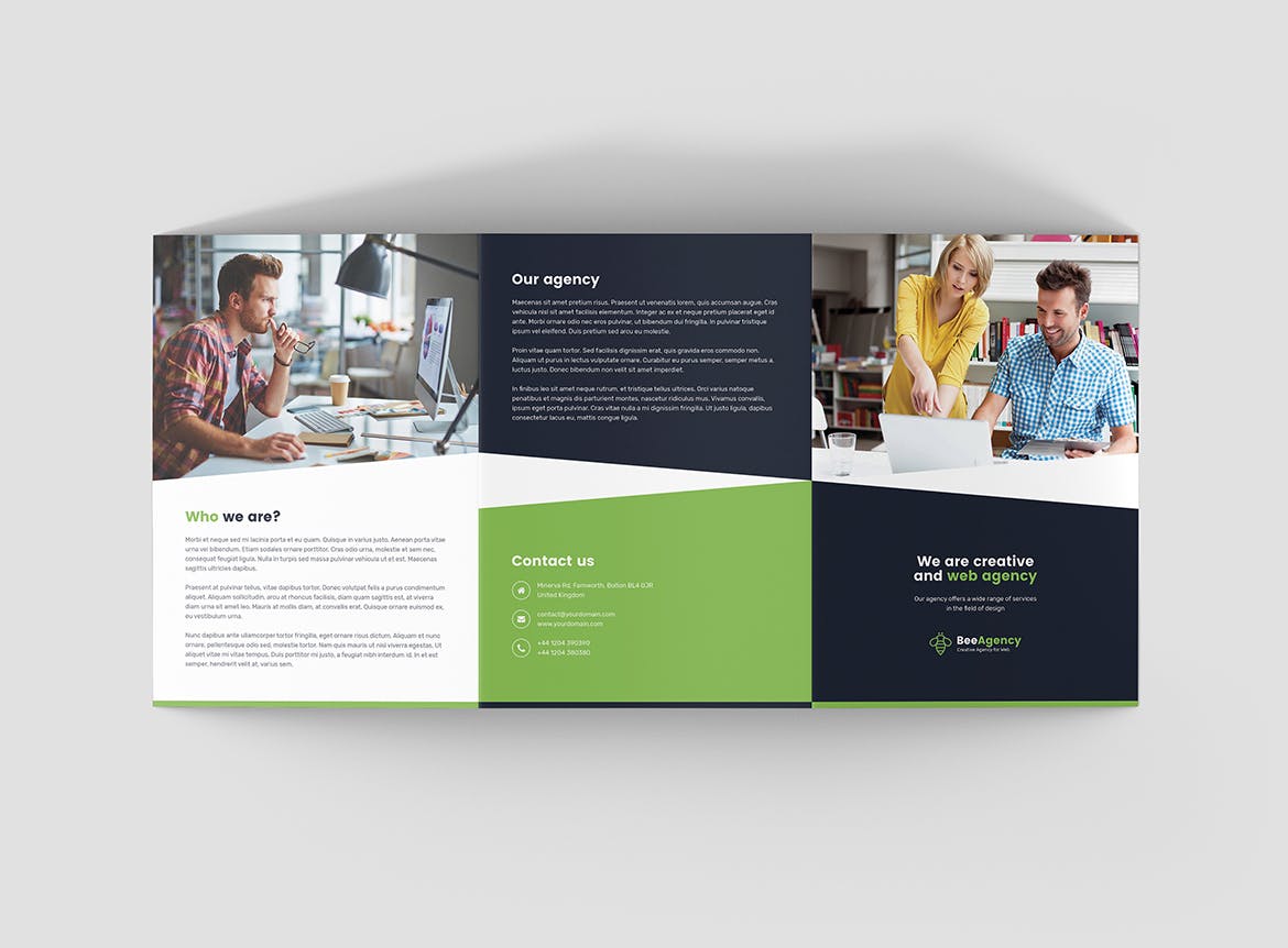 Web网站设计策划公司A5尺寸三折页传单模板 Brochure – Web Agency Tri-Fold A5插图(4)