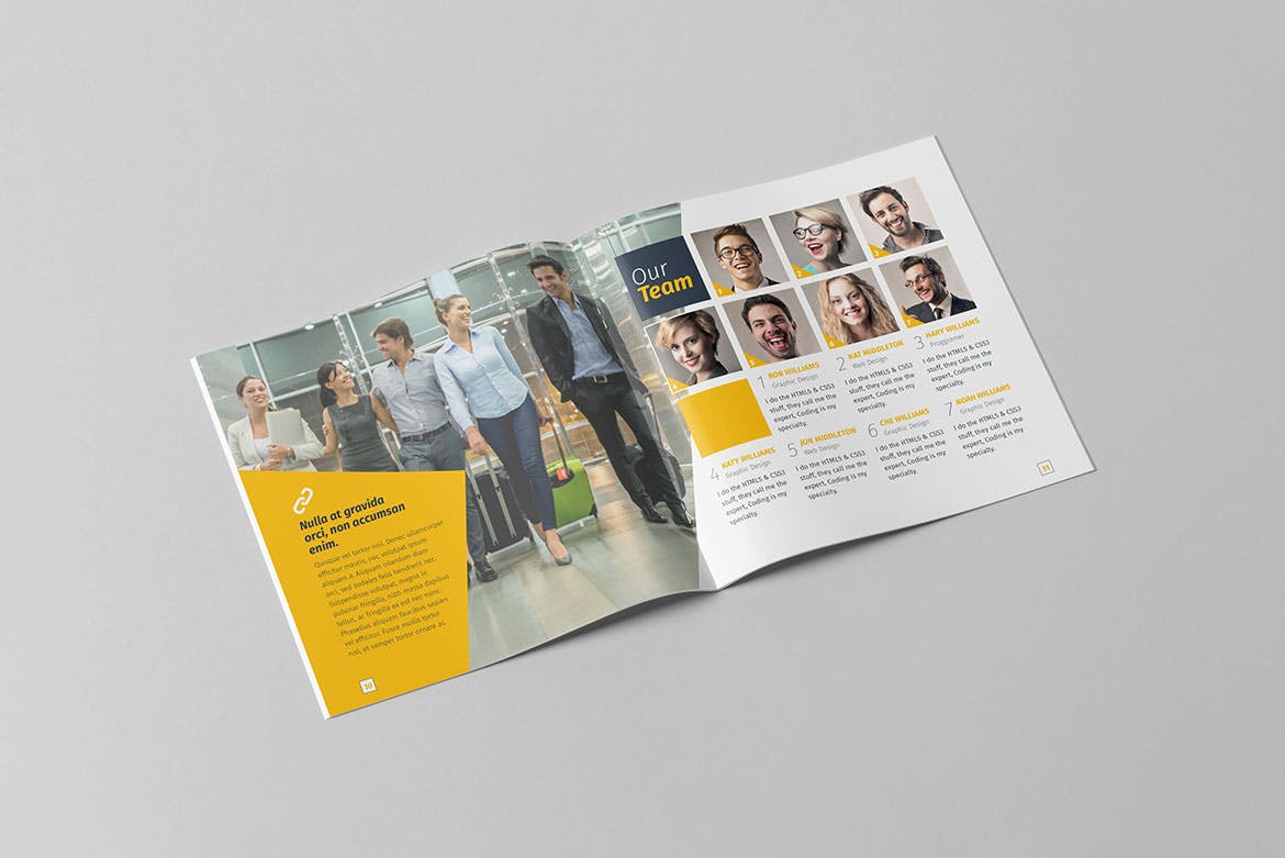 高端方形商业/企业宣传册设计模板 Williams Business Square Brochure插图(5)