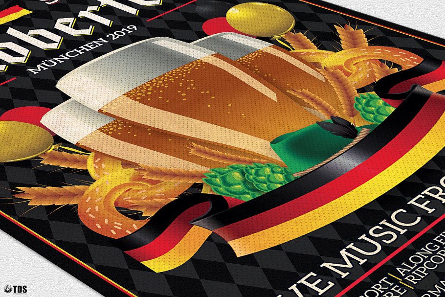 德国慕尼黑啤酒节宣传传单PSD模板V12 Oktoberfest Flyer PSD V12插图(5)