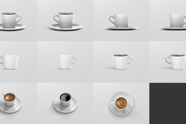 高品质的咖啡马克杯样机展示模板 Coffee Cup Mockup – Cone Shape插图(15)