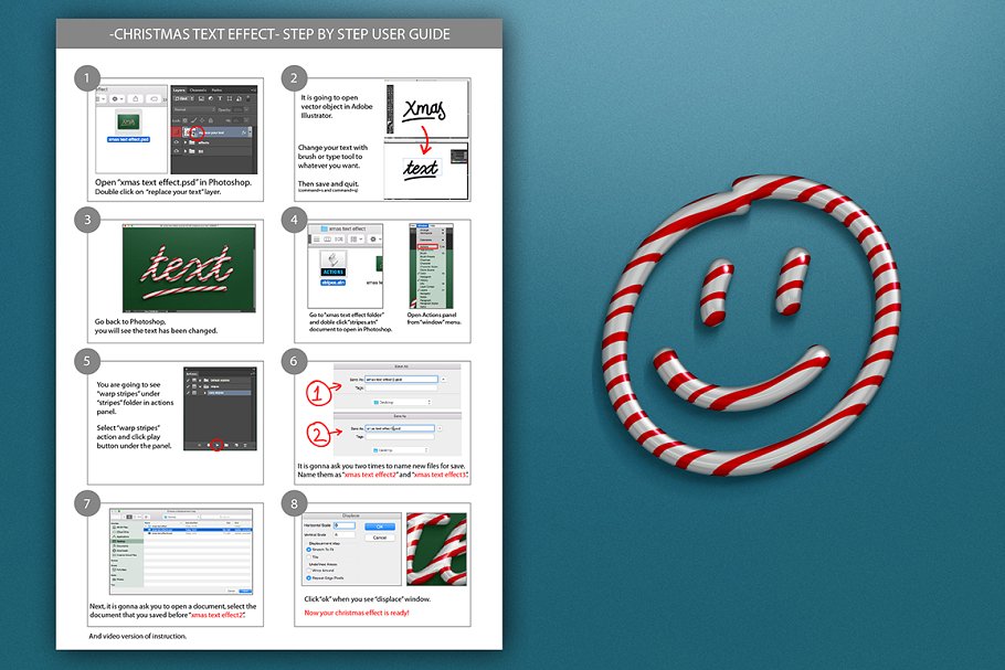 圣诞节日气氛创意海报字体PS图层样式 Christmas text effect插图(3)
