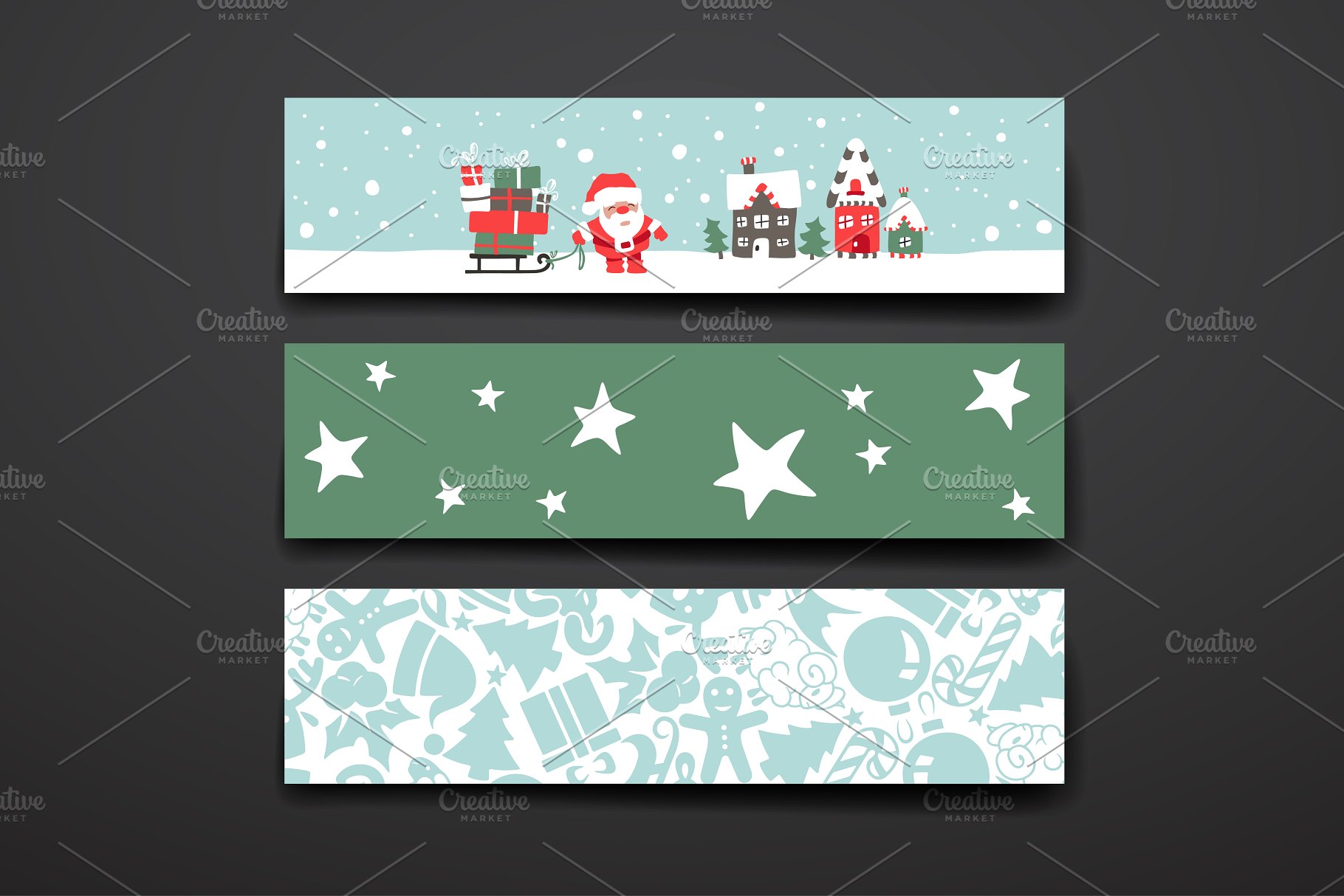 圣诞节日祝贺卡片制作素材 Merry Christmas Card Template插图(3)