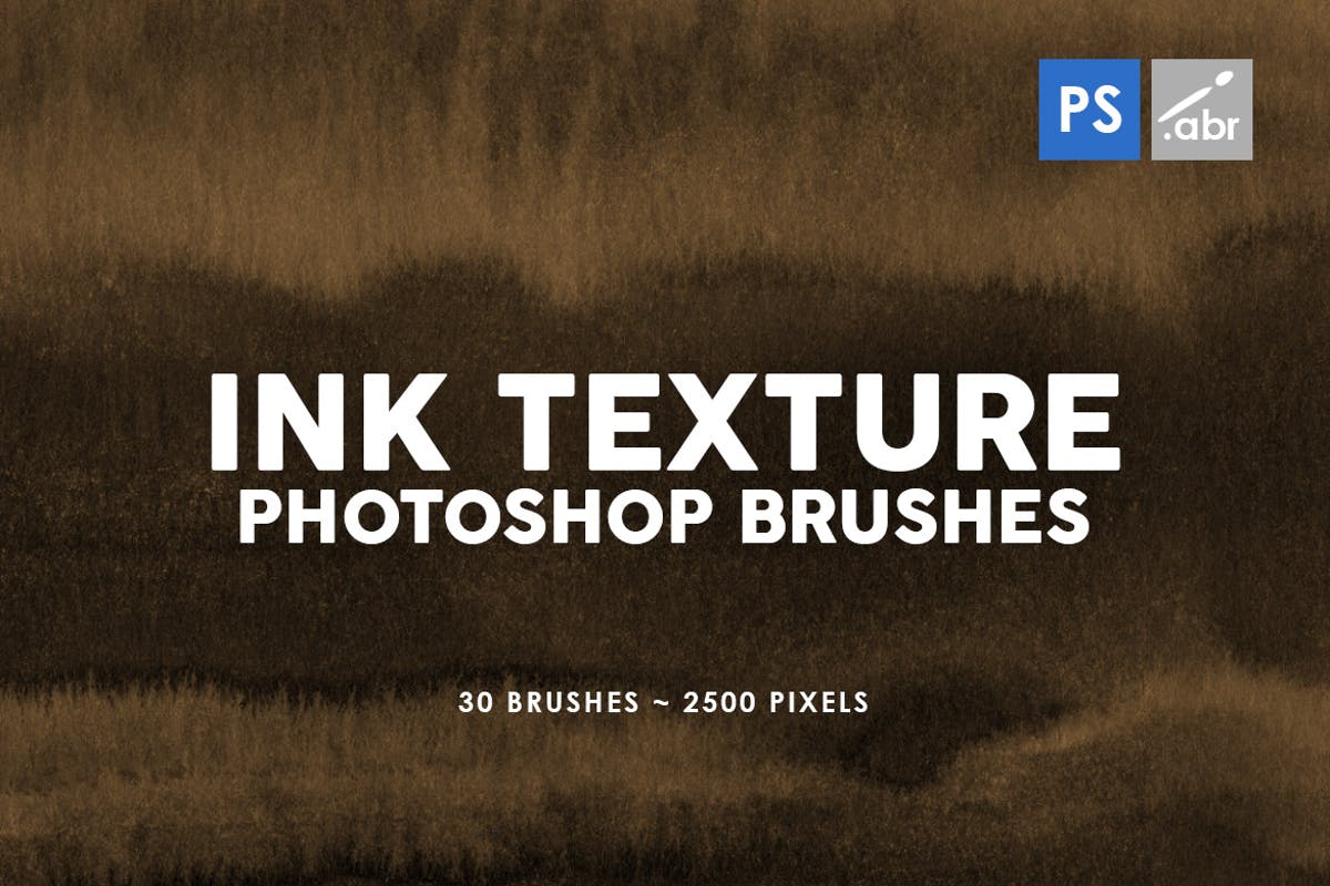 30款墨水印刷纹理肌理PS笔刷v3 30 Ink Texture Photoshop Brushes Vol. 3插图
