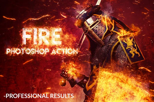 炫酷逼真火焰装饰效果PS动作 Fire Photoshop Action插图(1)
