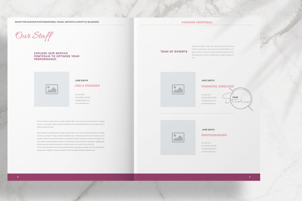 粉红时尚行业项目提案版式设计模板 Pink Fashion Proposal Layout插图(4)