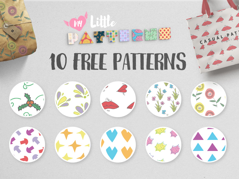 10免费几何和花卉图案 10 Free Geometric & Floral Patterns
