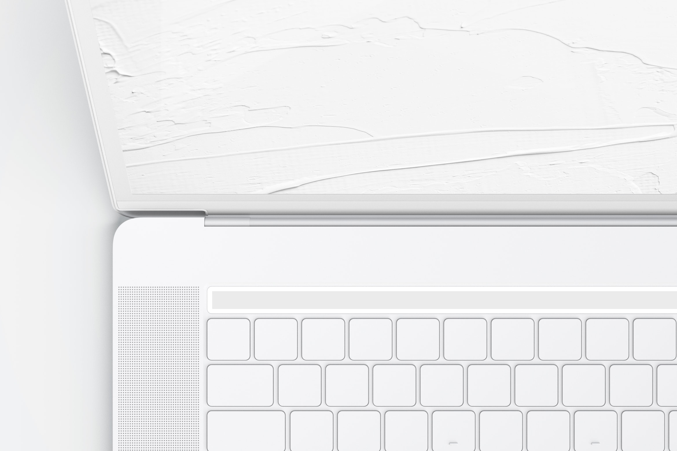 MacBook Pro笔记本电脑屏幕界面设计预览顶视图样机 Clay MacBook Pro 15" with Touch Bar, Top View Mockup插图(2)