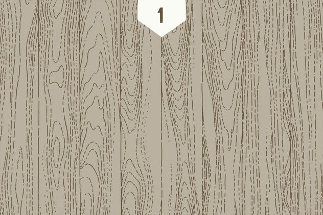 手工绘制的木质纹理图案素材 Hand Illustrated Wood Texture Patterns插图(1)