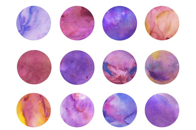 高分辨率紫色涂料水彩纹理Vol.3 Purple Watercolor Textures – Volume 3插图(1)