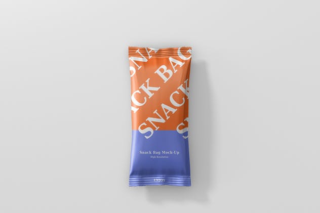 小尺寸糖果零食袋包装样机 Snack Foil Bag Mockup – Slim Size插图(6)