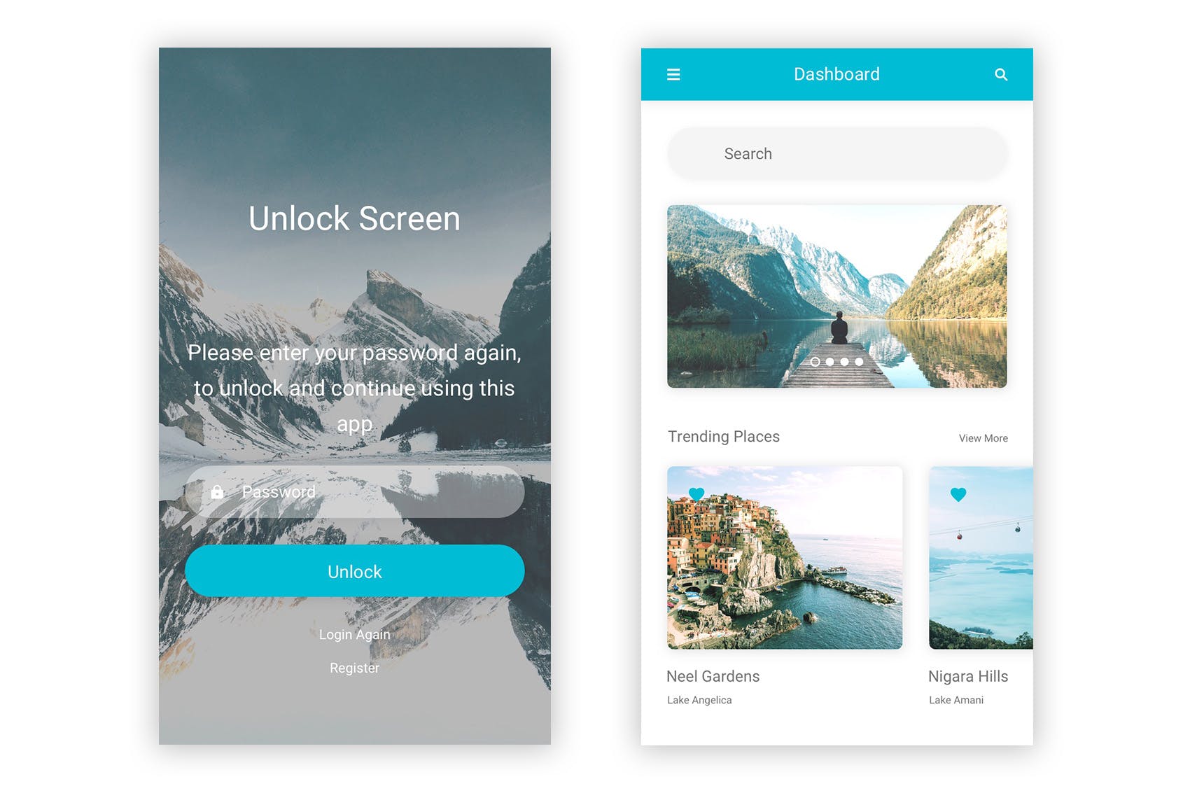 旅行和航班机票预订APP应用程序UI界面设计PSD模板 Udaan – Travel & Flight Booking App for Photoshop插图(4)