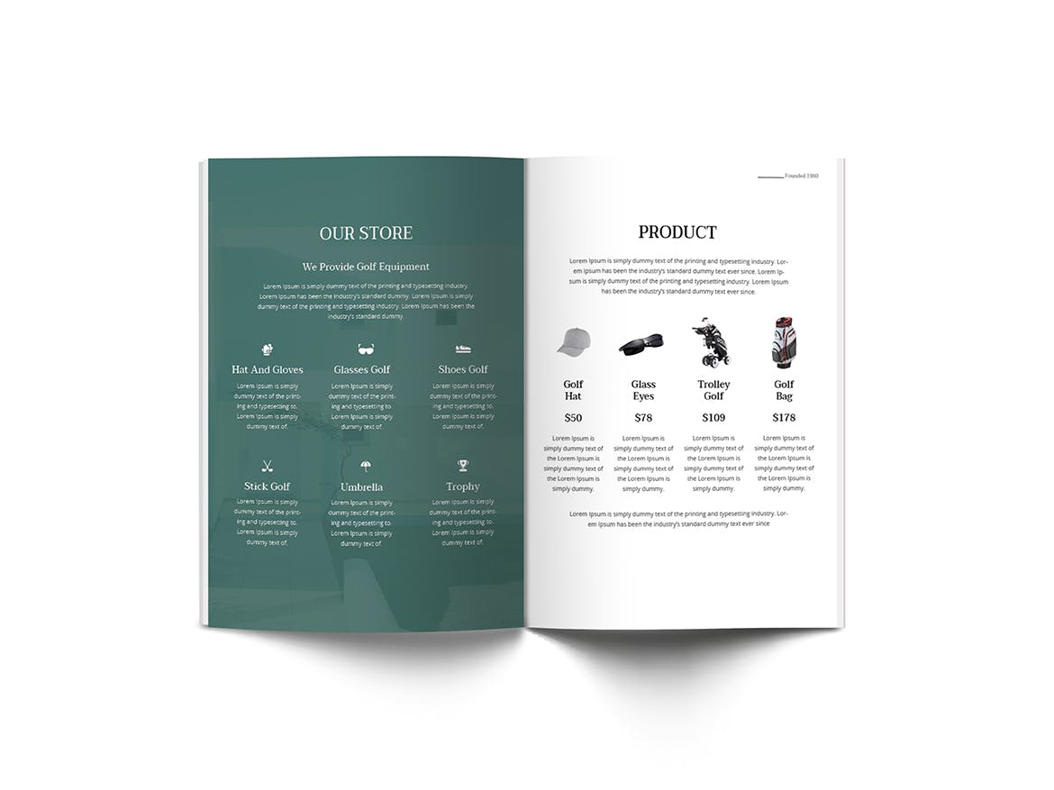 高尔夫俱乐部简介宣传画册设计模板 Golf A4 Brochure Template插图(6)