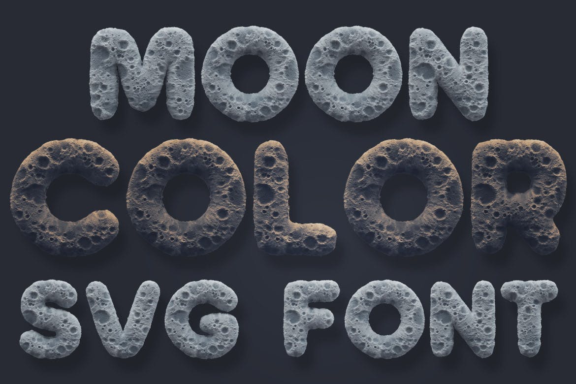 月球表面岩石纹理特色英文字体下载插图(1)