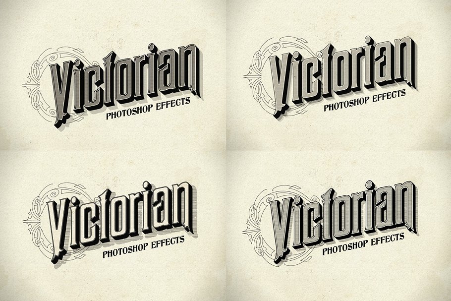 12种复刻十九世纪文本图层样式 Photoshop Victorian Styles插图(2)