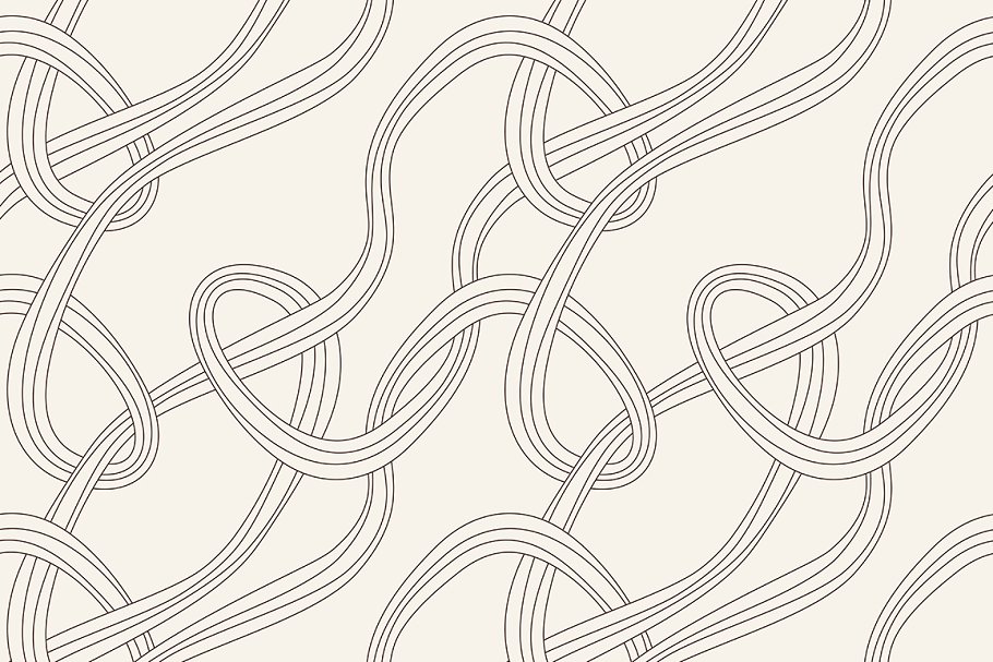 各种形态的绳索图案无缝纹理 Ropes. Seamless Patterns Set插图(1)
