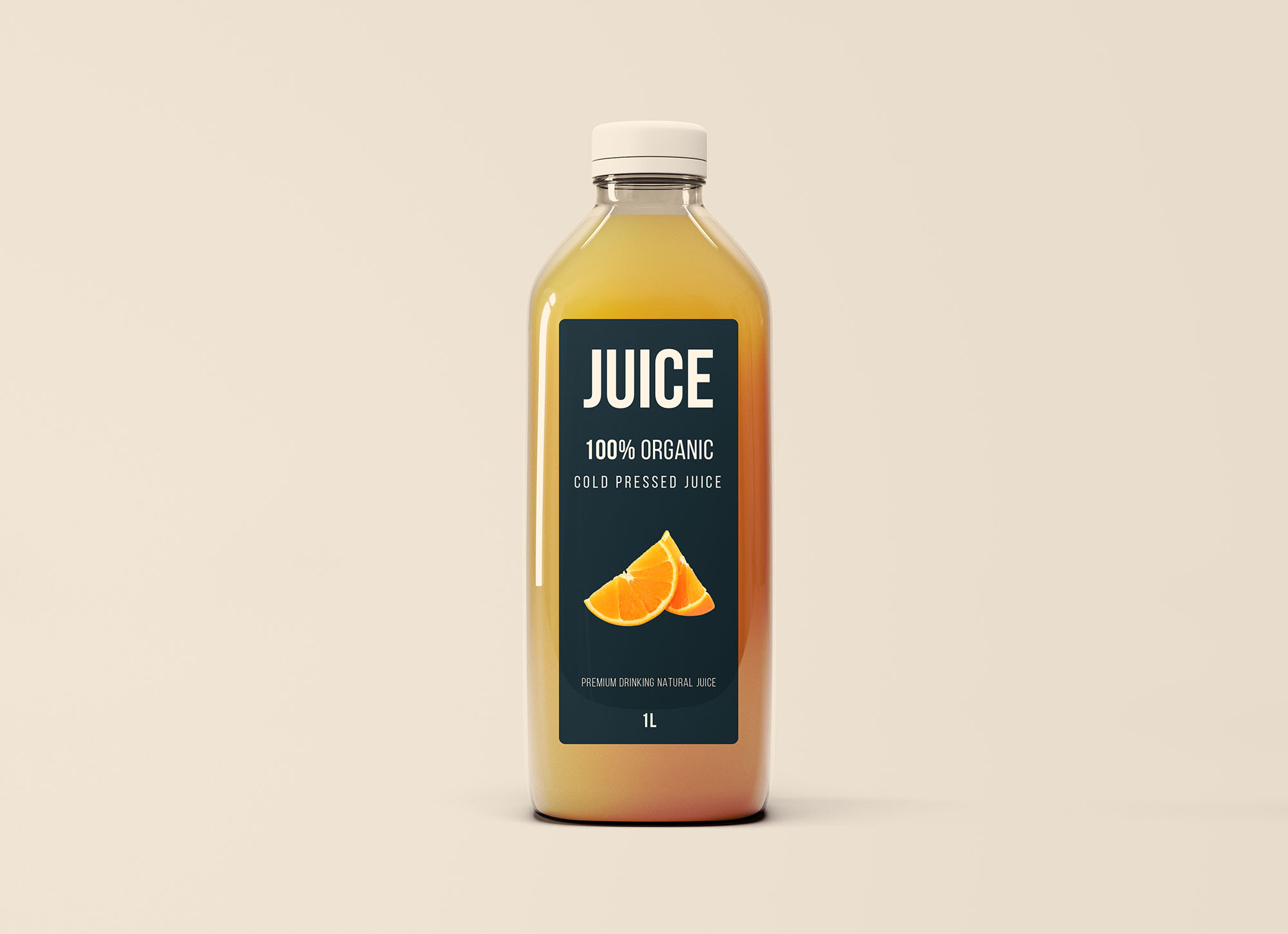 大玻璃果汁瓶外观设计图样机模板 Big Glass Juice Bottle Mockup插图(1)