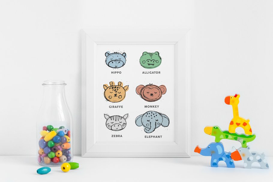 可爱动物、字母、数字矢量图案 Cute Stamps Pro插图(2)