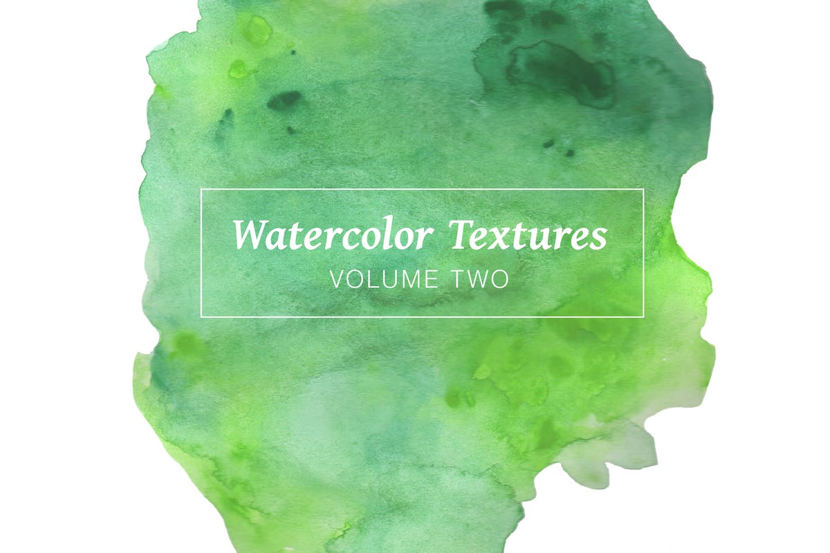 高分辨率绿色颜料水彩纹理Vol.2 Green Watercolor Textures – Volume 2插图