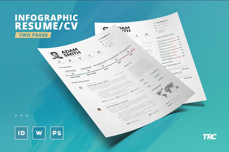 经典信息图表简历模板V9 Infographic Resume/Cv Template Vol.9插图