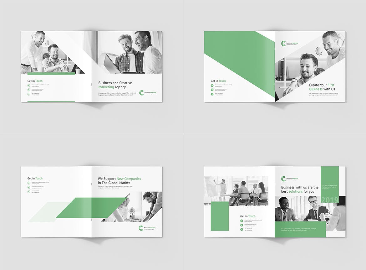 方形企业宣传画册/年度报告设计模板 Business Marketing – Company Profile Square插图(11)