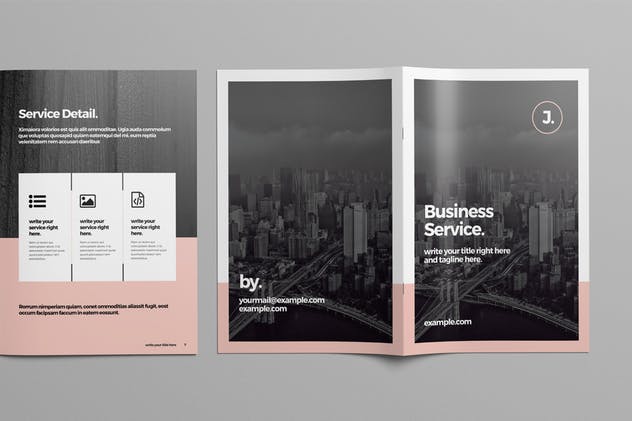 懒人设计师必备企业画册设计INDD模板 Business Brochure Template插图(8)