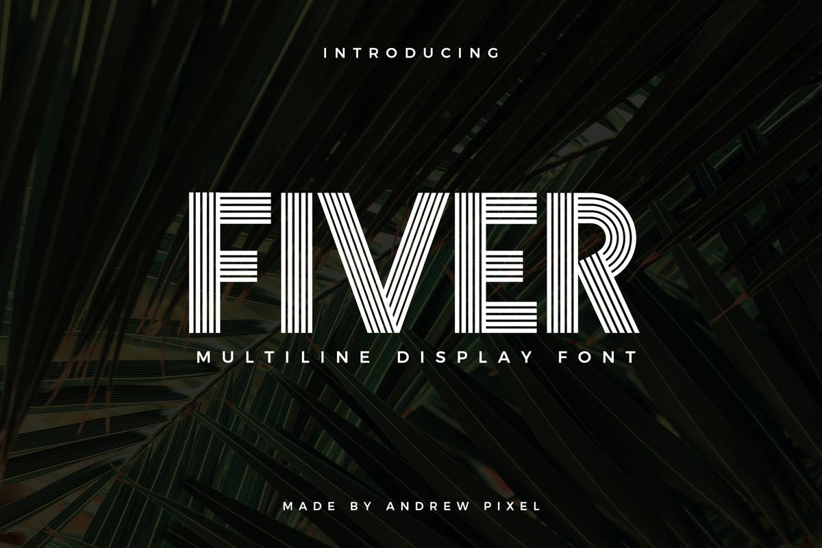 多线条版式设计创意字体 Fiver – Display Font插图