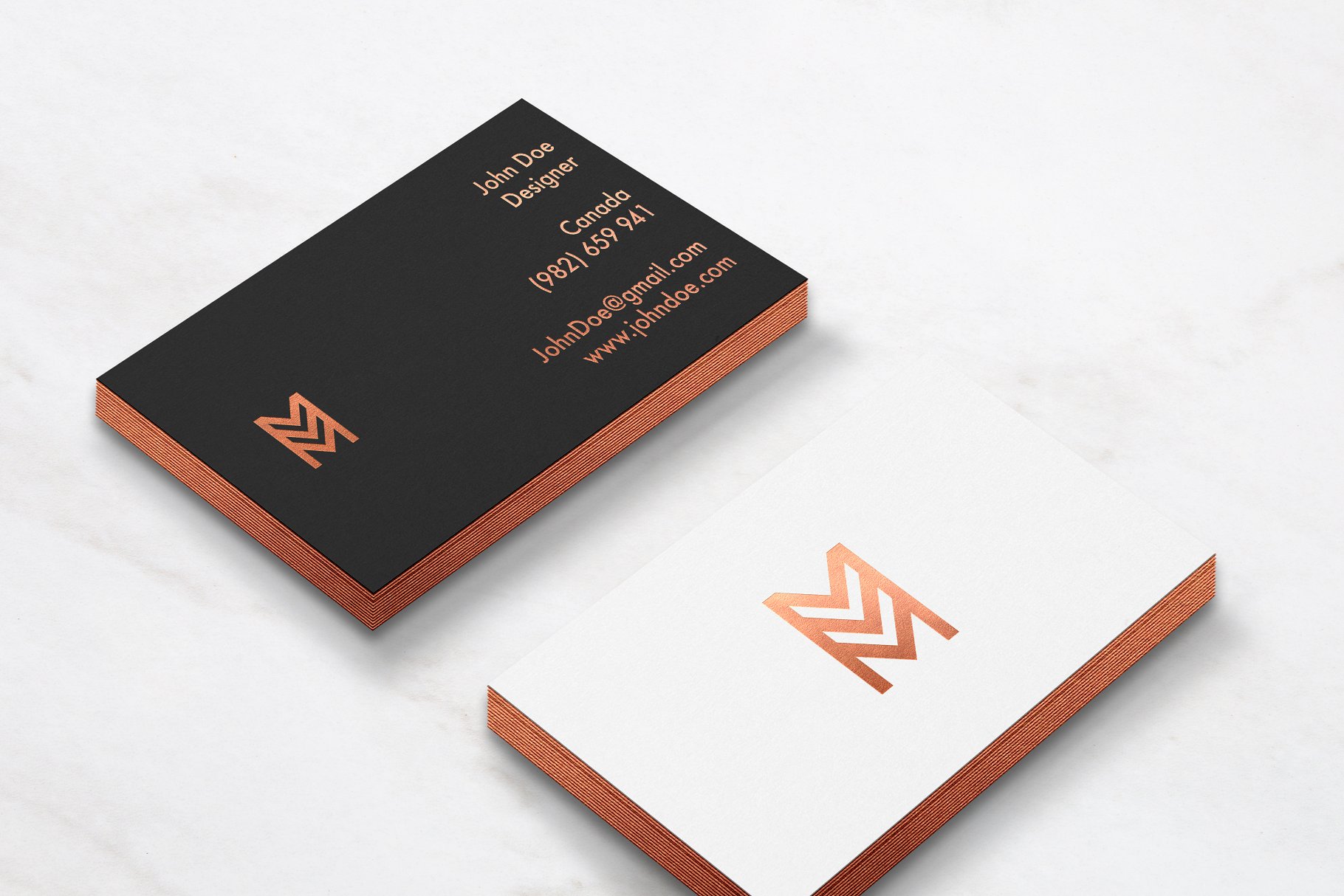 优雅风格企业名片模板样机 Elegant Business Card mockup插图(1)