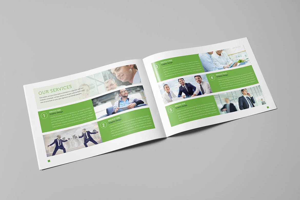 大型上市公司宣传画册设计模板 Corporate Business Landscape Brochure插图(3)