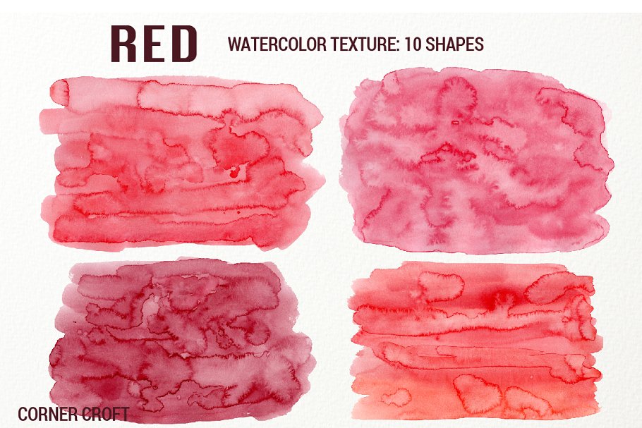 血红色水彩纹理 Watercolor Texture Red插图(3)