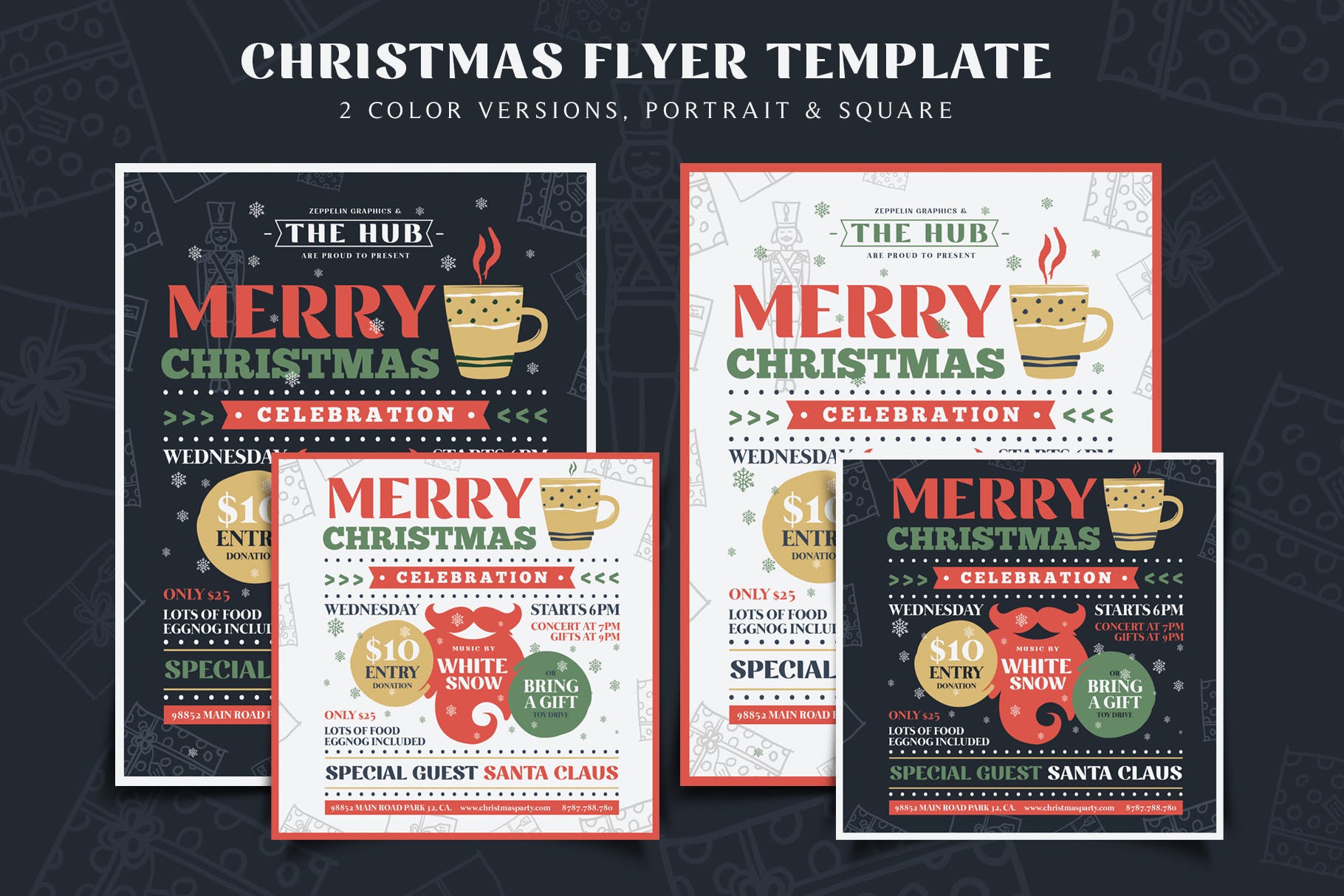 圣诞节庆祝主题海报传单设计模板v1 Christmas Flyer Template Vol.1插图(5)