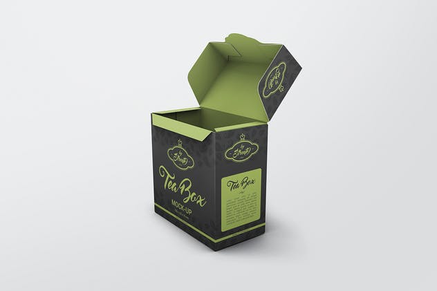 茶叶品牌纸盒包装外观设计样机模板 Tea Box Mock-Up插图(2)