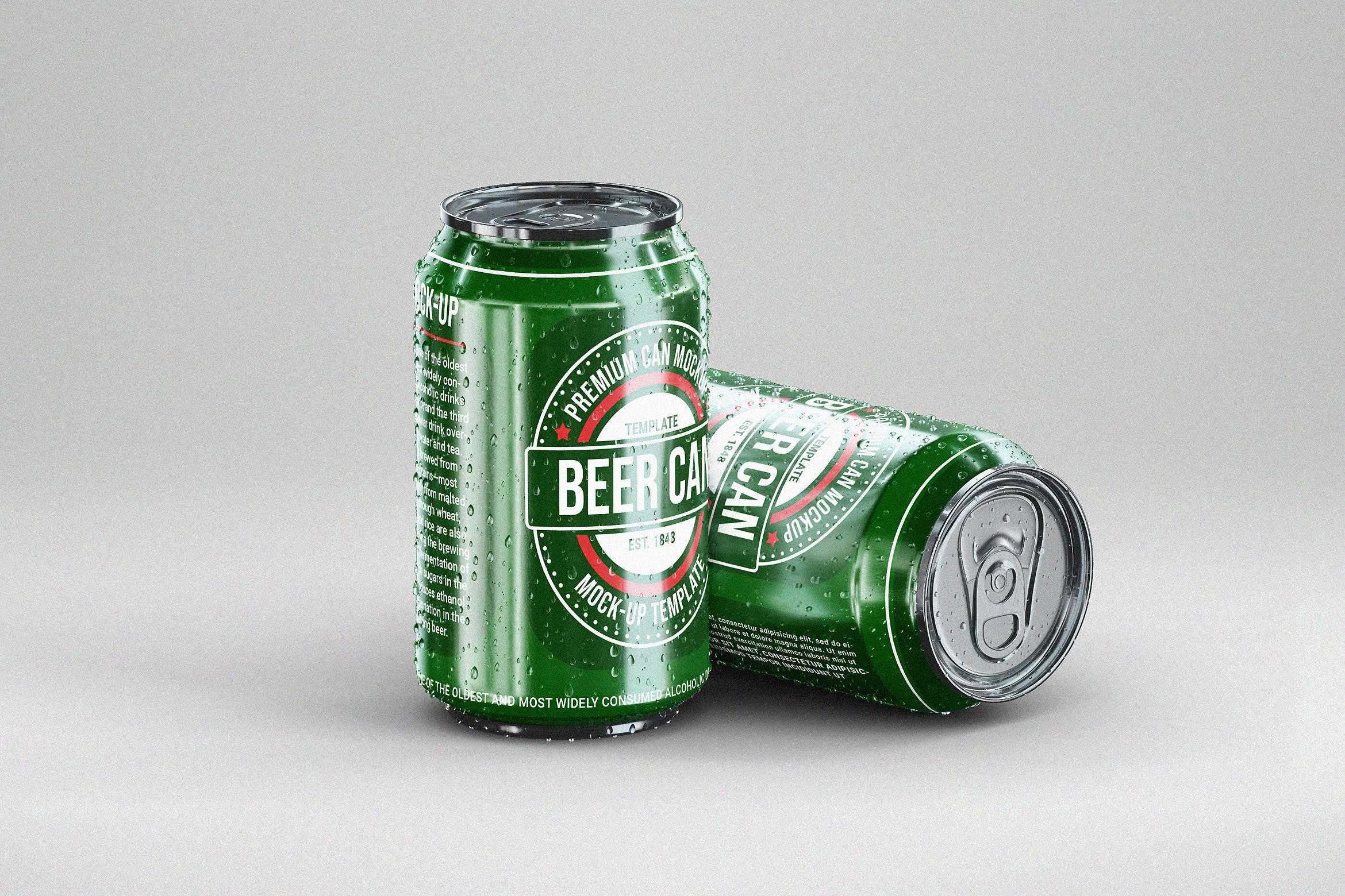 啤酒易拉罐包装外观设计样机 Small Beer Can Mock-Up Template插图