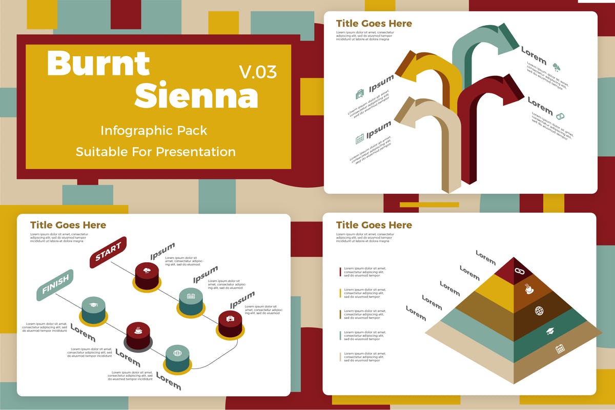 营销推广计划信息图表矢量设计模板v3 Burnt Sienna v3 – Infographic插图