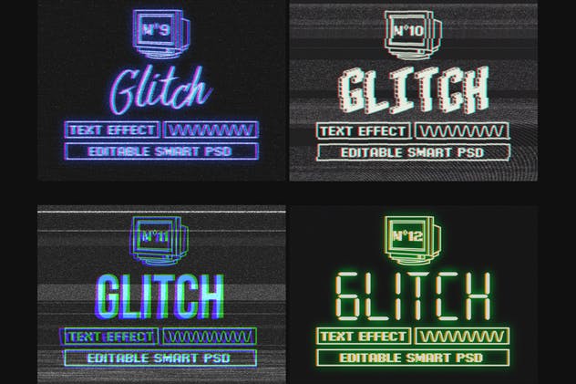 复古老电视失真信号故障PS字体样式Vol.II Photoshop Glitch Text Effects Vol. II插图(14)