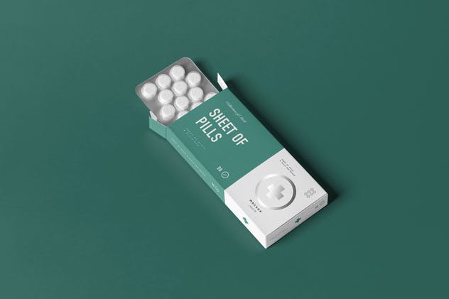 药物包装盒样机模板 Pills Box Mock-up插图(2)