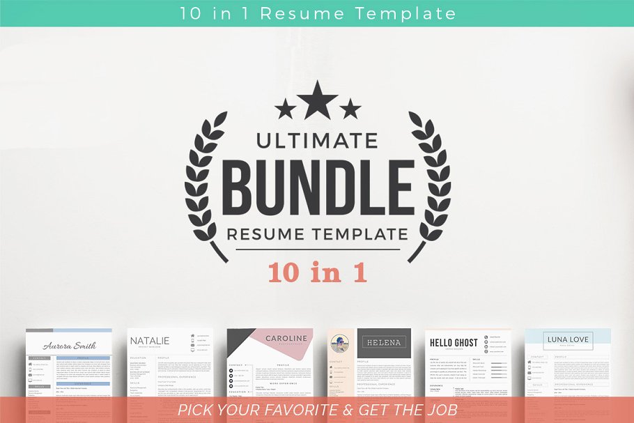 10合一简历模板合集 10 in 1 Resume Templates Bundle插图