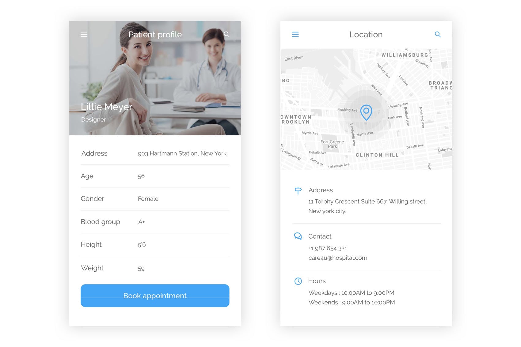 医院/健康/医疗APP应用程序UI设计套件PSD模板 Hospital – Health & Medical Mobile App (Photoshop)插图(3)