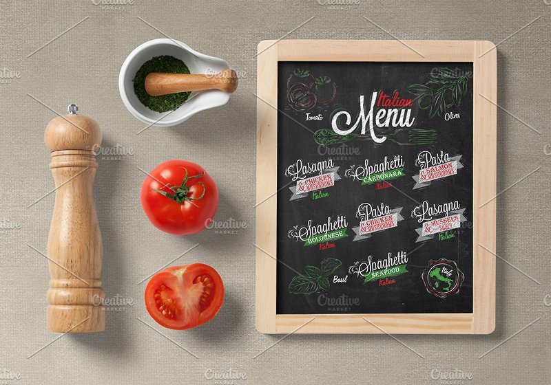 意大利餐馆菜单插画 Menu Italian插图(1)