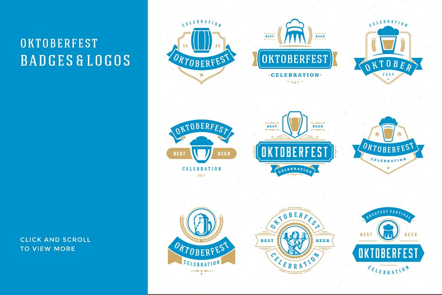 啤酒节主题Logo徽标模板/设计元素 Oktoberfest big bundle插图(5)