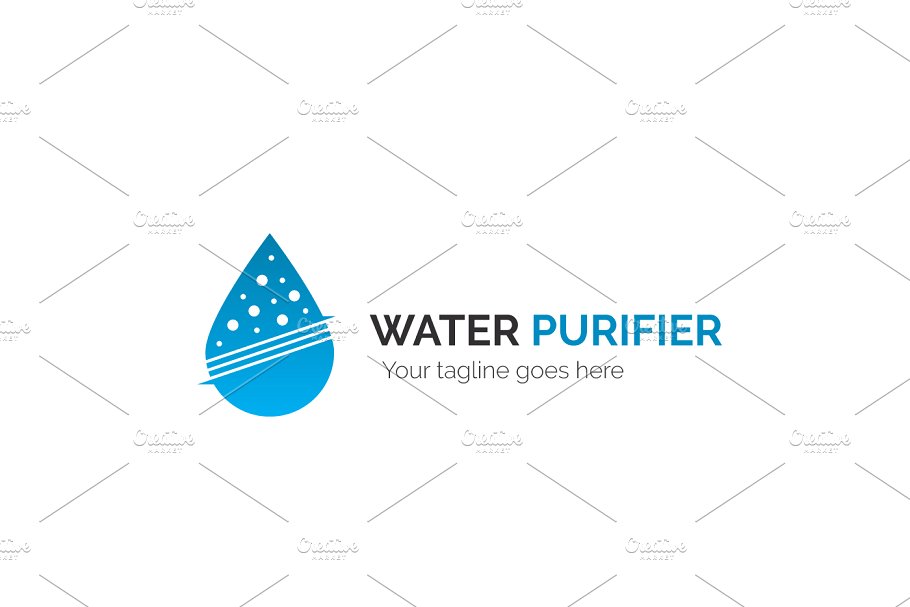 净水器清洁环保主题Logo模板 Water Purifier Logo插图(1)
