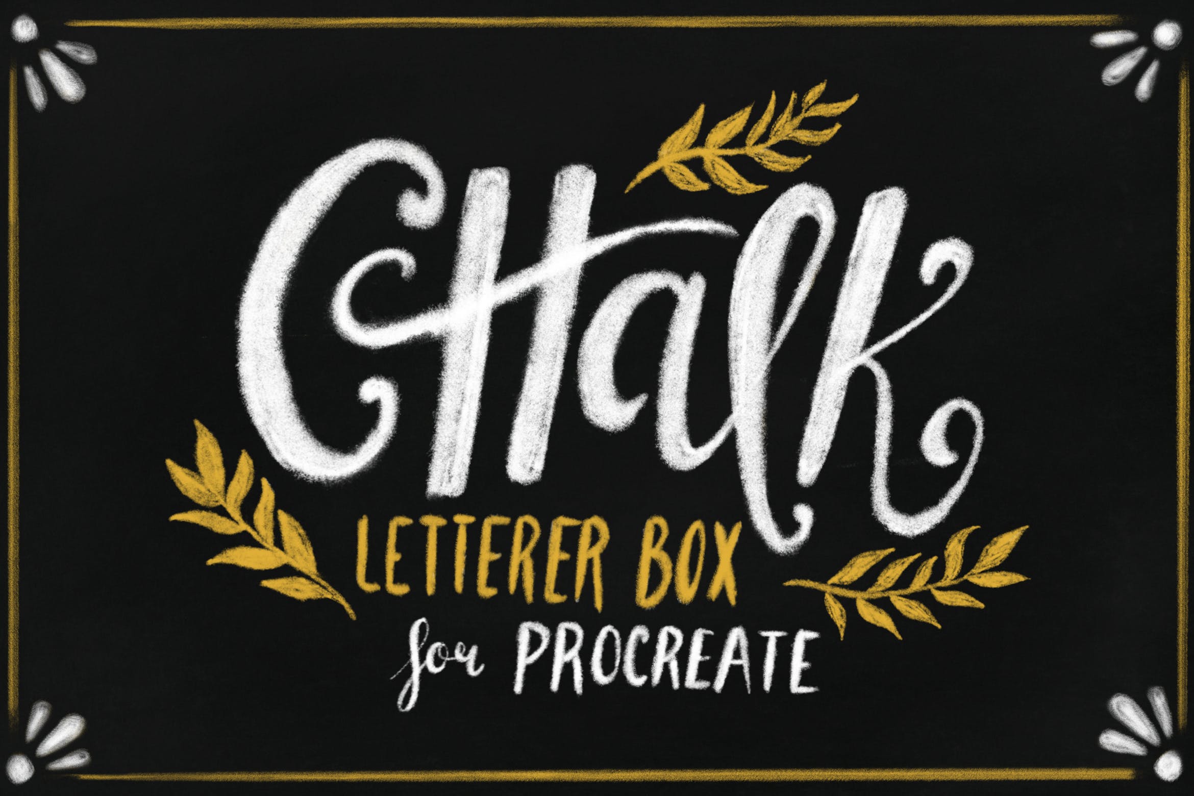 高品质字母/绘图粉笔画风格Procreate笔刷 Chalk Letterer Box for Procreate插图