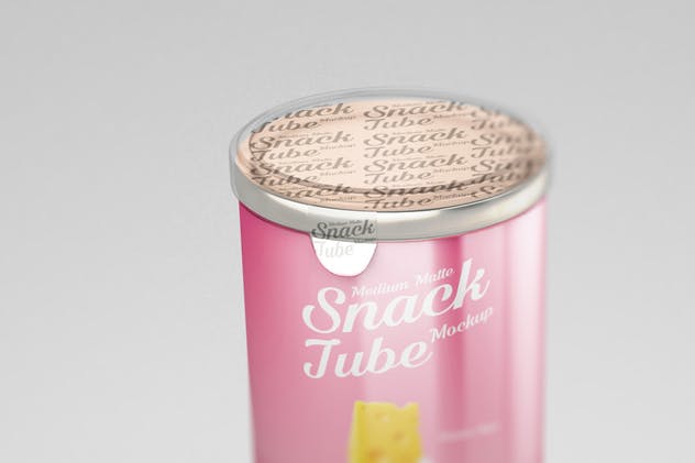 零食饮料金属罐包装样机 Medium Snack Tube Mockup插图(2)