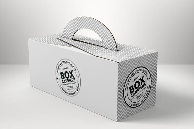 食品糕点盒样机模板第5卷 Food Pastry Boxes Vol.5:Carrier Boxes Mockups插图(7)