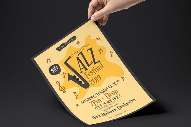 爵士音乐节活动海报设计模板 International Jazz Festival Flyer插图(1)