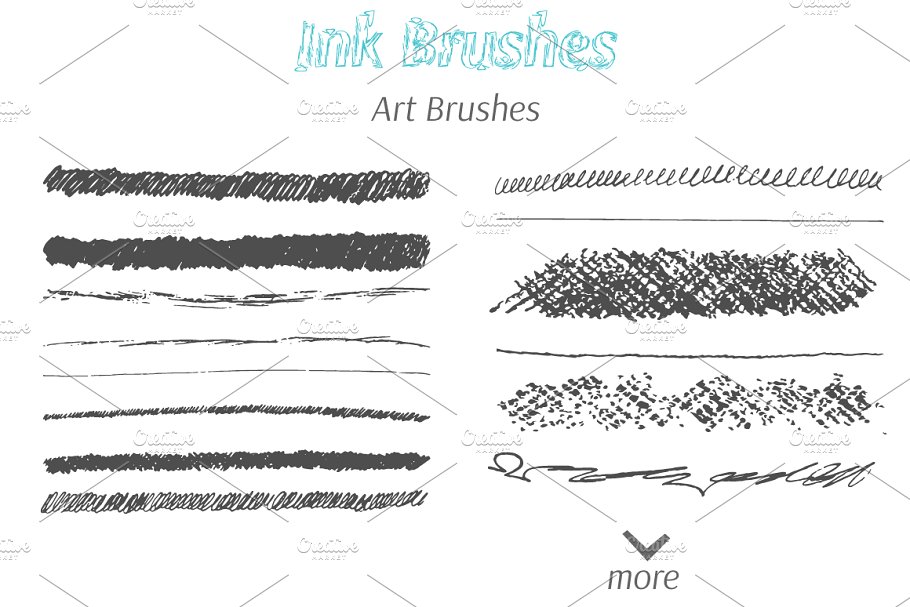 手工制作混合画笔AI笔刷 Collection of Hand Made Brushes插图(3)
