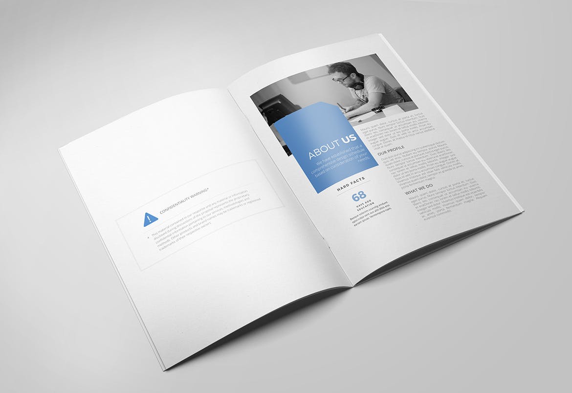 时尚简洁公司简介企业形象手册画册楼书杂志设计模板（indd）插图(1)