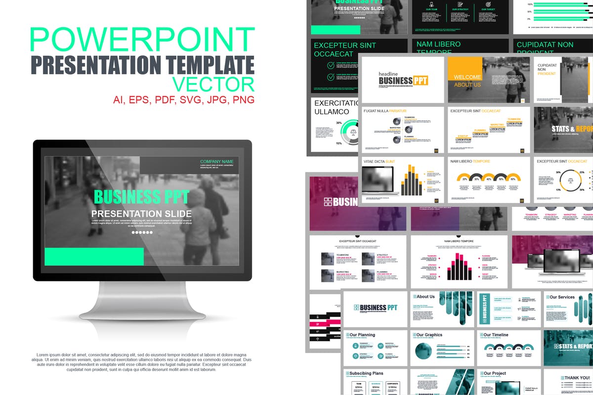 企业市场营销报告PPT演示模板素材 Powerpoint Templates插图