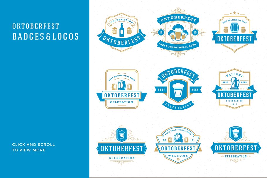 啤酒节主题Logo徽标模板/设计元素 Oktoberfest big bundle插图(9)